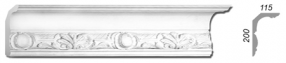 Карниз с молдингом из гипса ArtDeco КМ-32 (200/115)